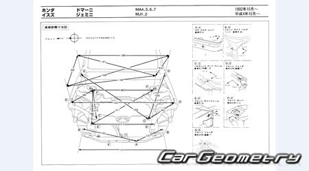 Honda Domani (MA4 MA5 MA6 MA7) 1992-1996 (RH Japanese market) Body dimensions