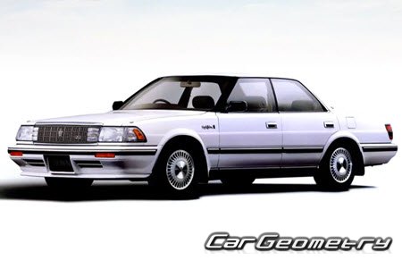 Toyota Crown (S130) 1987-1991 Body dimensions