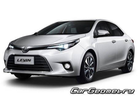 Toyota Levin 2014–2018 Body dimensions