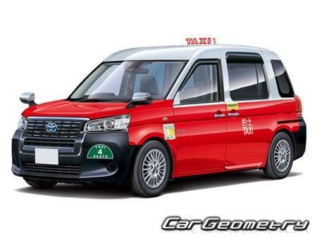 Toyota Comfort Taxi (NTP10) 2017–2023 Body dimensions