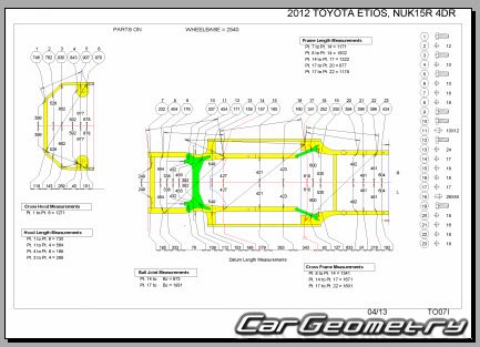 Toyota Etios 2011-2020 (Sedan Hatchback ) Body dimensions