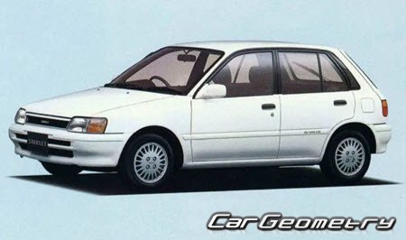 Toyota Starlet (P80) 1989-1995 Body dimensions