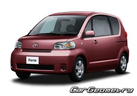 Toyota Porte (NP10 NP11) 2004-2012 Body dimensions