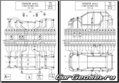 Toyota Matrix (ZZE132, ZZE133, ZZE134) 2003-2008 Collision Repair Manual