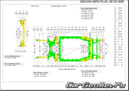 Kia Niro Plus DE 2022-2030 (EV, HEV, PHEV) Body dimensions