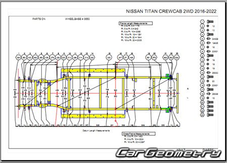 Nissan Titan (A61) 2016-2024 Body dimensions