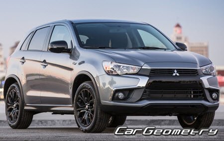 Mitsubishi Outlander Sport USA 2015-2018 Body dimensions