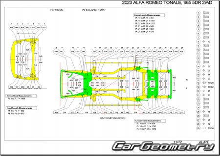 Alfa Romeo Tonale (Type 965) 2022-2030 Body dimensions