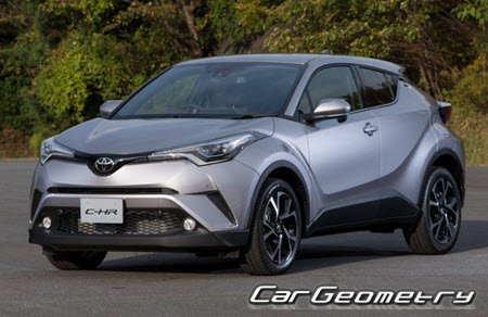 Toyota C-HR (NGX10, NGX50) 2016–2024 Body dimensions