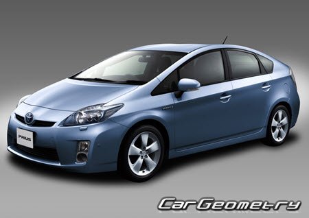 Toyota Prius (ZVW30) 2009-2015 Body dimensions