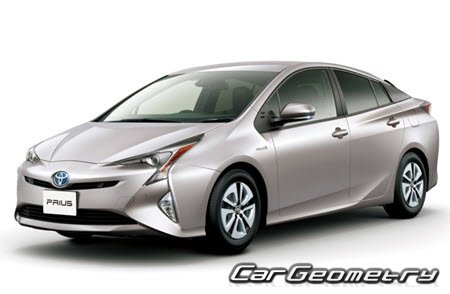 Toyota Prius (ZVW5#) 2015-2020 Body dimensions