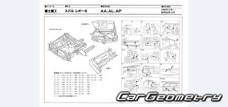 Subaru Leone 1985-1993 (RH Japanese market) Body dimensions