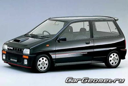 Subaru Rex Combi (KG KN) 1987-1990 Body dimensions