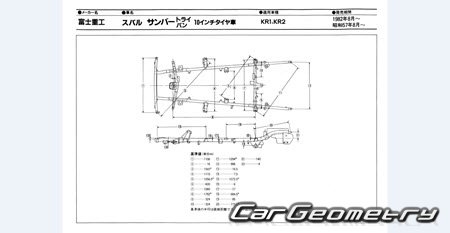 Subaru Sambar (KR KT) 1982-1990 (RH Japanese market) Body dimensions