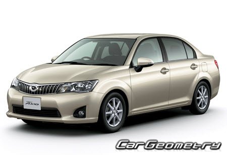 Toyota Corolla Axio (E14#) 2006-2012 Body dimensions