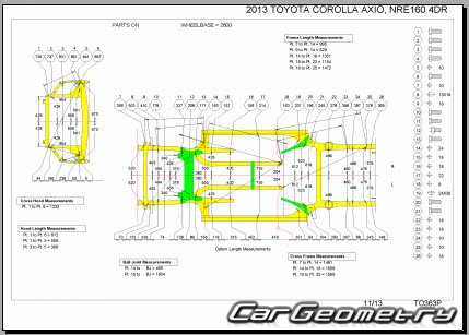 Toyota Corolla Axio (E16#) 2012-2015 (RH Japanese market) Body dimensions