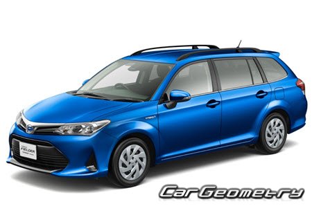 Toyota Corolla Fielder Hybrid (NKE165) 2015-2022 Body dimensions