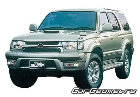 Toyota Hilux Surf (N180) 1998-2002 Body dimensions