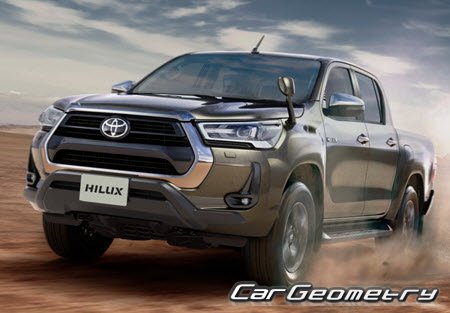 Toyota Hilux (GUN125) 2017-2023 Body dimensions