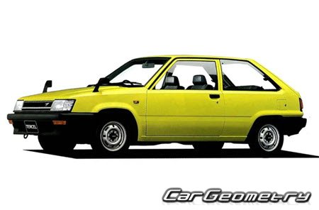 Toyota Corsa & Corolla II & Tercel (AL20) 1982-1989 Body dimensions