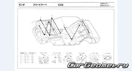 Honda Accord Coupe (CA6) 1988-1990 (RH Japanese market) Body dimensions