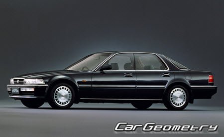 Honda Accord Inspire & Vigor (CB5) 1989-1995 Body dimensions