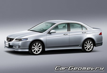 Honda Accord (CL CM) 2002–2008 Body dimensions