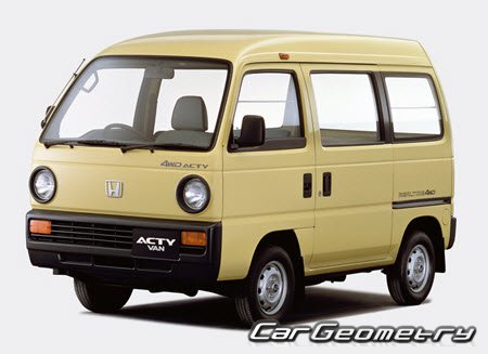 Honda Acty (HA1 HA2 HH1 HH2) 1988-1990 Body dimensions