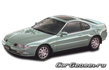 Honda Prelude (BA8 BA9 BB1 BB4) 1992-1996 Body dimensions