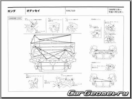 Honda Odyssey (RA6 RA7 RA8 RA9) 1999-2003 (RH Japanese market) Body dimensions