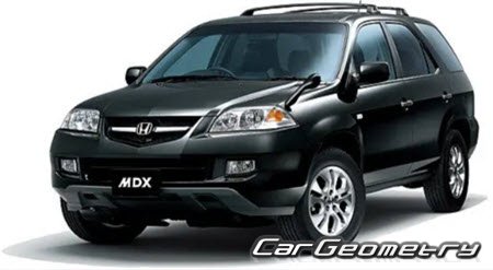 Honda MDX (YD1) 2003-2006 Body dimensions