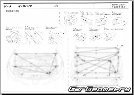 Honda Inspire (CP3) 2007-2012 (RH Japanese market) Body dimensions