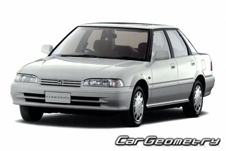 Honda Concerto (MA1 MA2 MA3) 1987-1992 Body dimensions