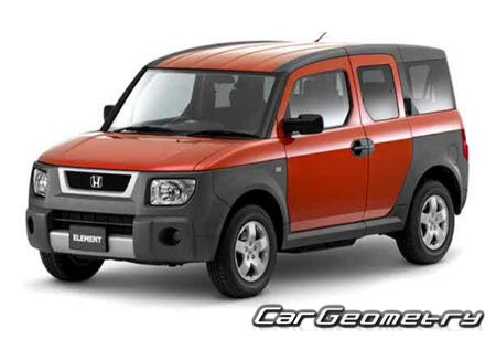 Honda Element (YH2) 2003-2005 Body dimensions