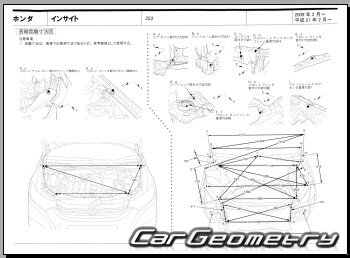 Honda Insight (ZE2) 2009-2014 (RH Japanese market) Body dimensions