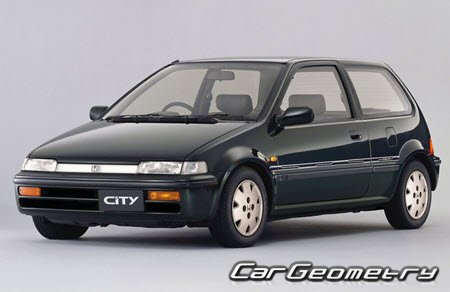 Honda City (GA1 GA2) 1987-1994 Body dimensions