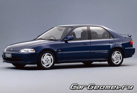 Honda Civic & Civic Ferio (EG3-9 EH1) 1991-1995 Body dimensions