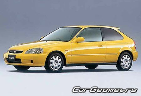 Honda Civic & Civic Ferio (EK1-EK9 EN1) 1995-2000 Body dimensions