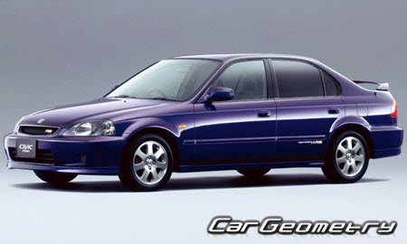 Honda Civic & Civic Ferio (EK1-EK9 EN1) 1995-2000 Body dimensions