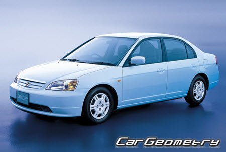 Honda Civic Ferio (ES1 ES2 ES3) 2000-2006 Body dimensions