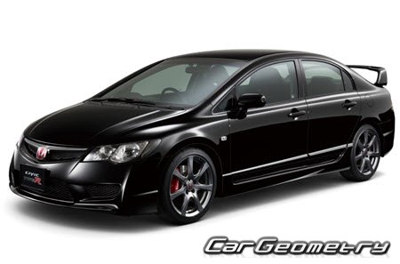 Honda Civic Type R (FD2) 2007-2010 Body dimensions