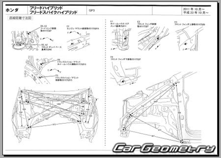 Honda Freed Hybrid (GP3) 2011–2016 (RH Japanese market) Body dimensions