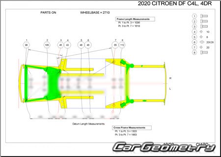 Citroen C4 Sedan 2012-2022 Body dimensions