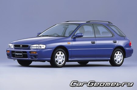 Subaru Impreza (GC GF) 1992-2000 Body dimensions