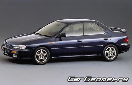 Subaru Impreza (GC GF) 1992-2000 Body dimensions