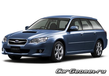 Subaru Legacy B4 & Legacy Touring Wagon 2003-2009 Body dimensions