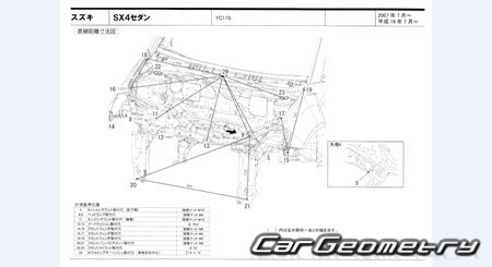 Suzuki SX4 (YC11S) 2007-2014 (RH Japanese market) Body dimensions