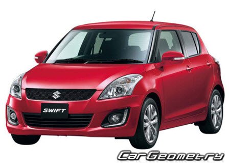 Suzuki Swift (ZC32S ZC72S ZD72S) 2010-2016 Body dimensions