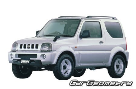 Suzuki Jimny Wide (JB23 JB33 JB43) 1998–2002 Body dimensions