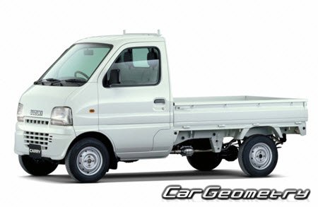 Suzuki Carry Truck (DA52T DB52T) 1999-2005 Body dimensions